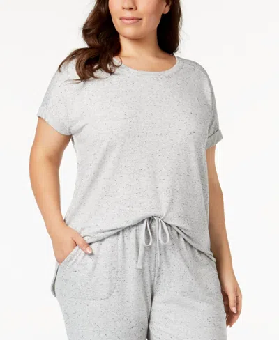 Alfani Women's Sleepwear Solid Pajama Top In Pebble Heather In Gray