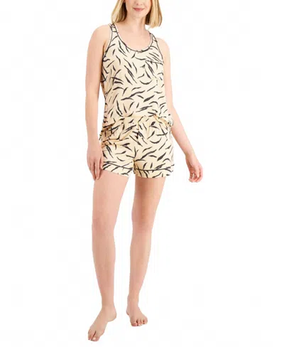 Alfani Women's Tank & Shorts Pajama Set In Zebra In Multi