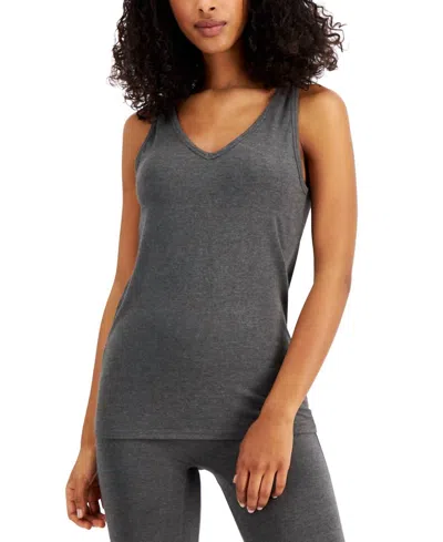 Alfani Women's Ultra Soft Modal Tank Top In Heather Charcoal In Gray