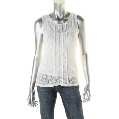 Alfani Womens Lace Pintuck Tank Top In Multi