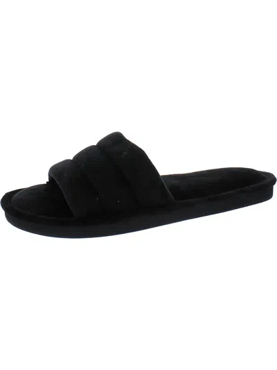Alfani Womens Peep-toe Quilted Slide Slippers In Black