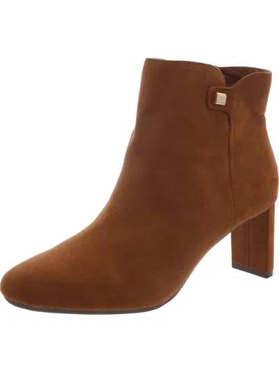 Alfani Womens Zipper Round Toe Booties In Brown