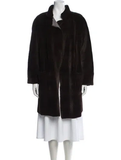 Pre-owned Alfaro 1926 Faux Fur Faux Fur Coat In Brown