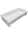 Alfi 36in White Above Mount Fireclay Bath Trough Sink In White