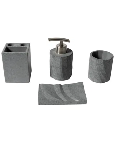 Alfi 4pc Concrete Bathroom Accessory Set In Gray