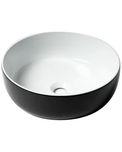 Alfi Black & White 15in Round Above Mount Ceramic Sink