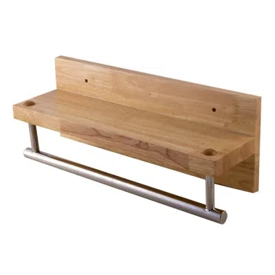 Alfi Brand 15.75 " Wall Towel Rack In Natural Wood