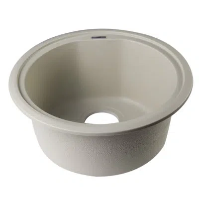Alfi Brand 17.13" L X 17.13" W Drop-in Round Prep Kitchen Sink In Biscuit