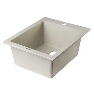 Alfi Brand 19.88" L X 16.13" W Drop-in Rectangular Prep Kitchen Sink In Biscuit