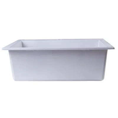 Alfi Brand 23.63" L X 20.88" W Drop-in Single Bowl Kitchen Sink In White