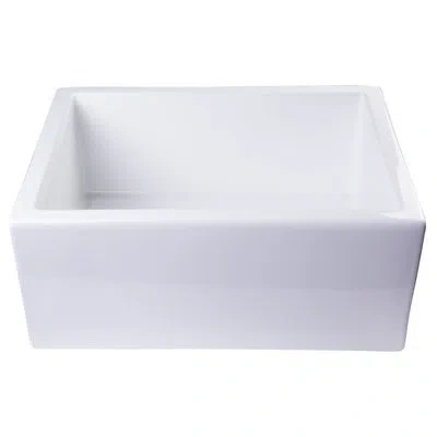 Alfi Brand 24" L X 18" W Smooth Thick Wall Fireclay Single Bowl Farmhouse Kitchen Sink In White
