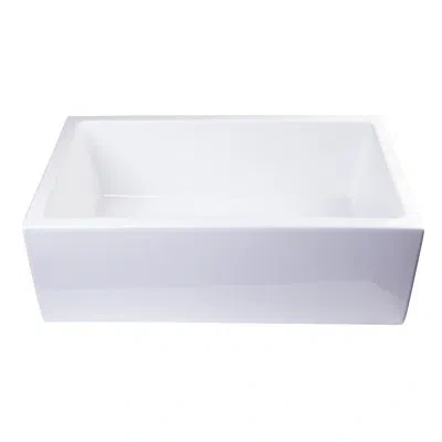 Alfi Brand 30" L X 18" W Thick Wall Fireclay Single Bowl Farmhouse Kitchen Sink In White