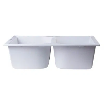 Alfi Brand 31.13'' L Double Bowl Granite Kitchen Sink In White