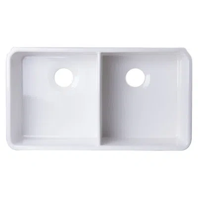 Alfi Brand 32" L X 17.75" W Double Bowl Farmhouse Kitchen Sink In White