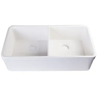 Alfi Brand 32" L X 18" W Double Basin Undermount Kitchen Sink In White