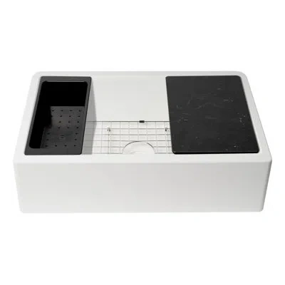 Alfi Brand 33" L X 20.5" W Kitchen Sink With Accessories In White