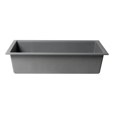 Alfi Brand 33.86'' L Undermount Single Bowl Granite Kitchen Sink In Titanium