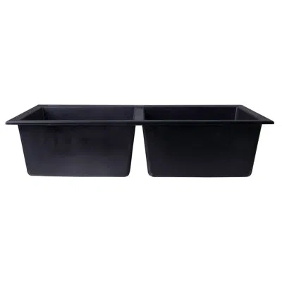 Alfi Brand 34" L X 20" W Drop-in Double Bowl Kitchen Sink In Black