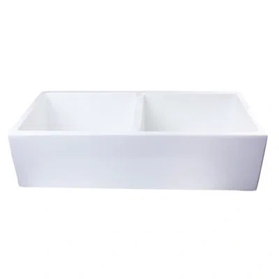 Alfi Brand 39.5" L X 18" W Double Basin Farmhouse/apron Kitchen Sink In White