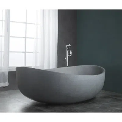 Alfi Brand 63" L X 39 " W Freestanding Soaking Vikreli Bathtub In Matte Gray