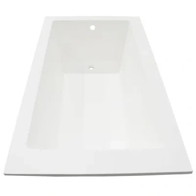 Alfi Brand Ab9933s White Resin Solid Surface 59" Square Drop In Bathtub In Matte White