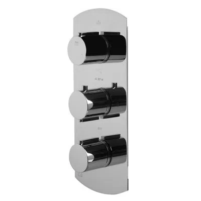 Alfi Brand Concealed 3-way Thermostatic Valve Shower Mixer With Round Knobs In Polished Chrome
