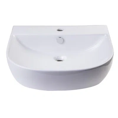 Alfi Brand D-bowl Metal 20" Wall Mount Bathroom Sink With Overflow In White