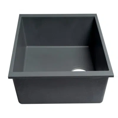Alfi Brand Granite Composite 24" L X 17" W Undermount Kitchen Sink In Titanium