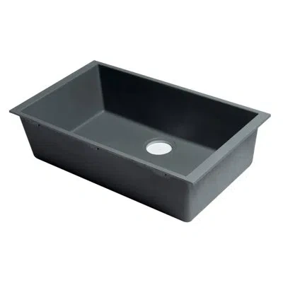 Alfi Brand Granite Composite 30" L X 17" W Undermount Kitchen Sink In Titanium