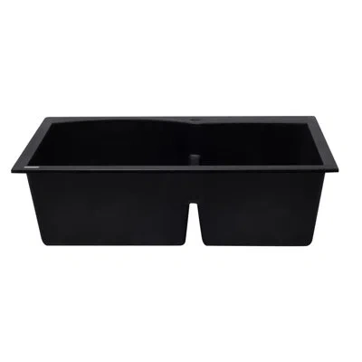 Alfi Brand Granite Composite 33" L X 22" W Drop In Kitchen Sink In Black