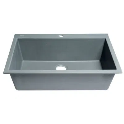 Alfi Brand Granite Composite 33" L X 22" W Drop-in Kitchen Sink In Titanium