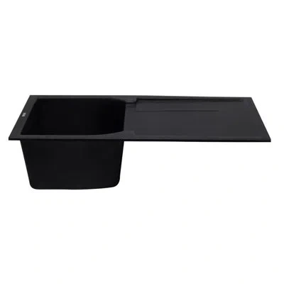 Alfi Brand Granite Composite 34" L X 19" W Drop-in Kitchen Sink In Black