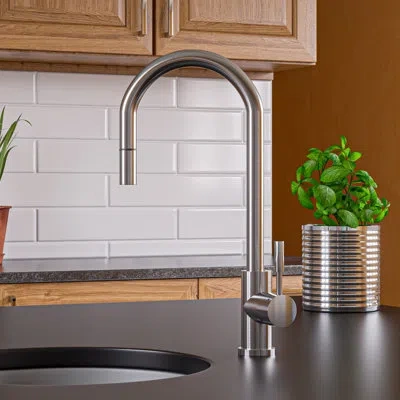Alfi Brand Pull Down Kitchen Faucet In Brushed Stainless Steel