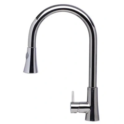 Alfi Brand Pull Down Single Handle Kitchen Faucet In Polished Stainless Steel