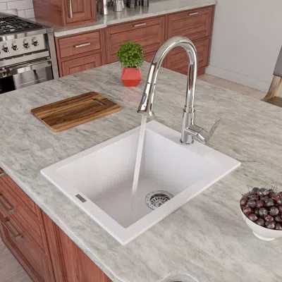 Alfi Brand Pull Down Single Handle Kitchen Faucet With Handles In Polished Chrome