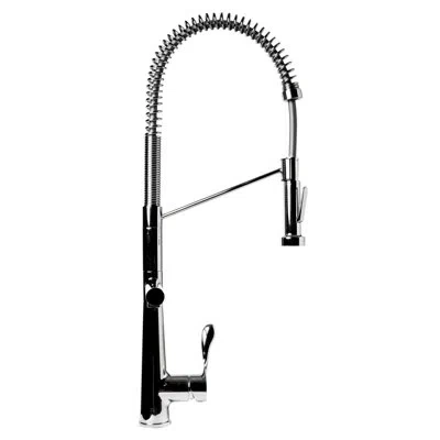 Alfi Brand Pull Down Single Handle Kitchen Faucet With Side Spray In Polished Chrome