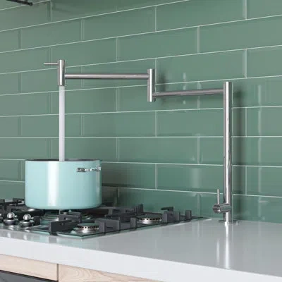 Alfi Brand Retractable Pot Filler In Polished Stainless Steel