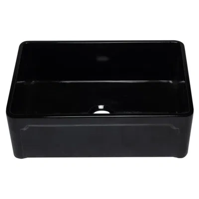 Alfi Brand Reversible Fireclay 30" L X 20" W Farmhouse Kitchen Sink In Black