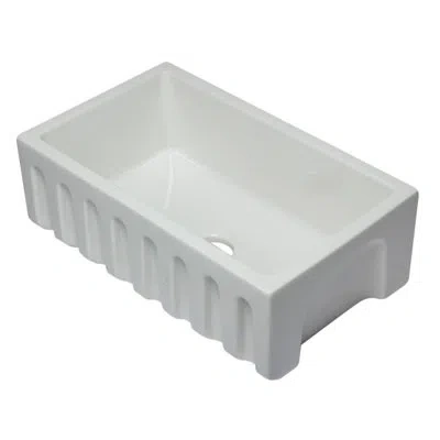 Alfi Brand Reversible Single Bowl Fireclay Farm 30" L X 10" W Farmhouse Kitchen Sink In White