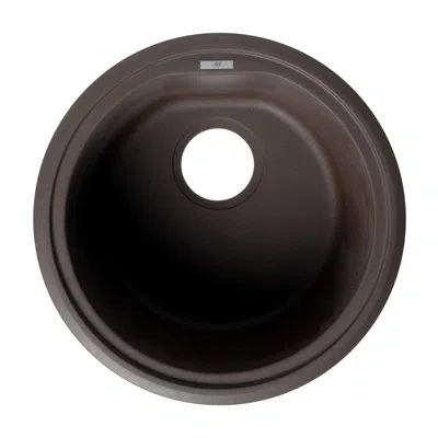 Alfi Brand Round Granite Composite 17" L X 17" W Drop-in Kitchen Sink In Chocolate