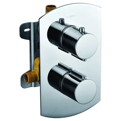 Alfi Brand Round Knob 1 Way Thermostatic Shower Mixer In Polished Chrome