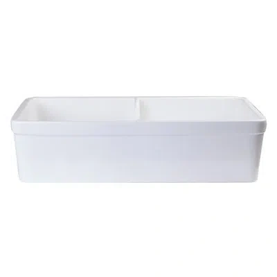 Alfi Brand Short Wall 32" L X 18" W Double Basin Farmhouse Kitchen Sink In White