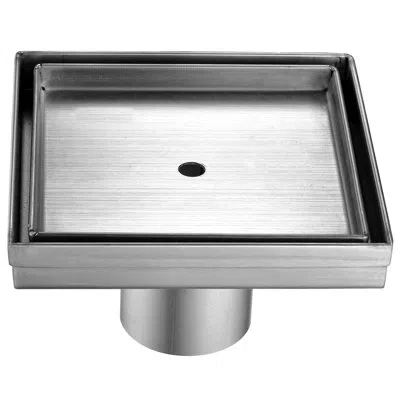 Alfi Brand Square Stainless Steel 2" Grid Shower Drain In Polished Stainless Steel