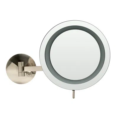 Alfi Brand Wall Mount Round Frameless Lighted Magnifying Makeup/shaving Mirror In Brushed Nickel