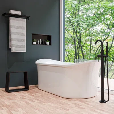 Alfi Brand Wall Mounted Towel Rack In Black Matte