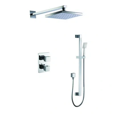 Alfi Brand Way Thermostatic Complete Shower System With Rough-in Valve In Polished Chrome