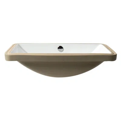 Alfi Brand White Rectangular Undermount Bathroom Sink With Overflow