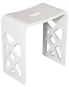 Alfi Designer White Matte Solid Surface Resin Bathroom/shower Stool In White
