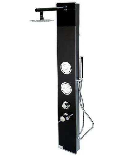 Alfi Glass Shower Panel With 2 Body Sprays & Rain Shower Head In Black