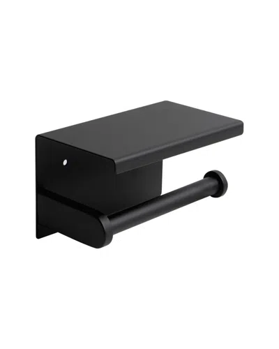 Alfi Matte Stainless Steel Toilet Paper Holder With Shelf In Black